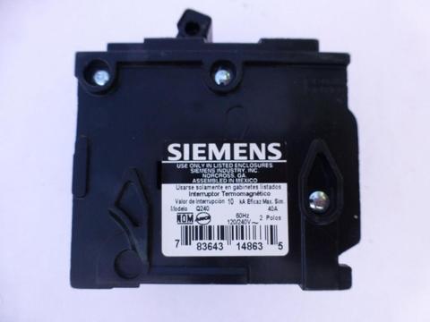 Breaker 2x40 Amp Marca Siemens