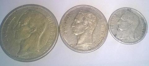 Monedas De Plata 2bs1945, 1bs1960 Y 50centimos1954