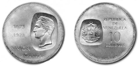 Doblón Moneda Plata 30gramos Centenario Efigie Simón Bolívar