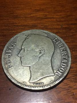 Moneda Plata Simon Bolivar 1911 25 Gramos