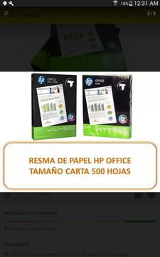 Se Vende Resma de Papel Hp Originales