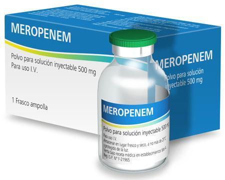 cartera de vidrio marca meropenem de uno