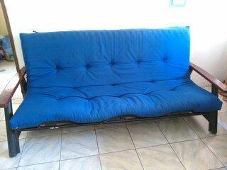 Sofa cama matrimonial tapizado tela azul