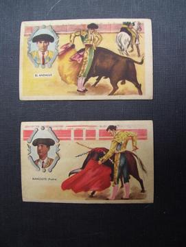 Colección de barajitas cromos de famosos antiguos toreros
