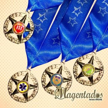Medallas Estrella Universitaria Bachiller 5 Puntas Con Cinta