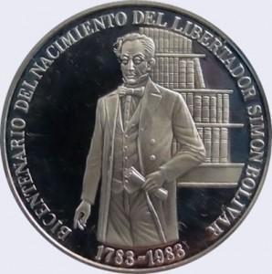 Moneda Bicentenario Natalicio Libertador Simon Bolivar Plata