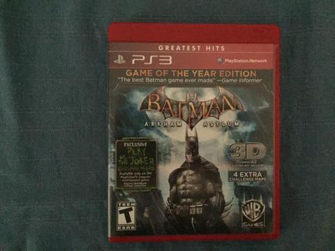 Batman Arkham Asylum PS3 Vendo o Cambio