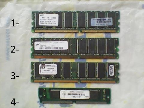 Memorias RAM de 16, 256 y 512 mb. Traidas de USA