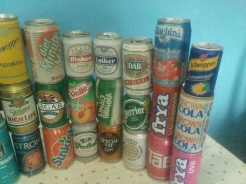 32 latas variadas de colección ,, ANTIGUAS
