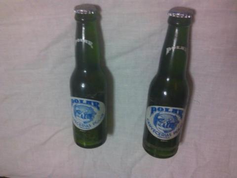 Antigua Botella Retornable Polar Verde Tapada Llena
