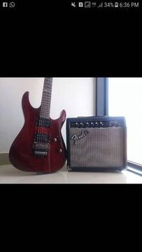 Guitarra Electrica LTE Esp Amplificador Fender