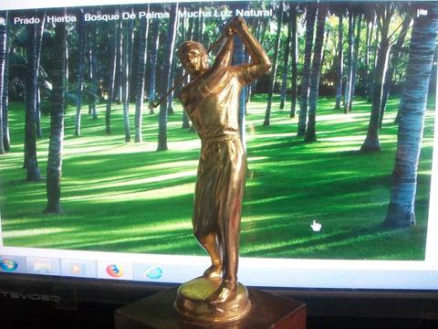 Jugador De Golf !!excelente!! Metal Macizo Dorado Antiguo!!!