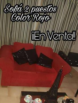 Sofá 2 Puestos Rojo