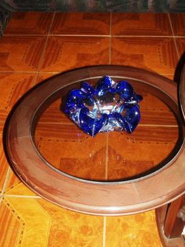 cenicero cristal murano azul 7x16