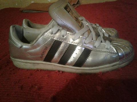 Adidas Super Star Gris Y Blanco