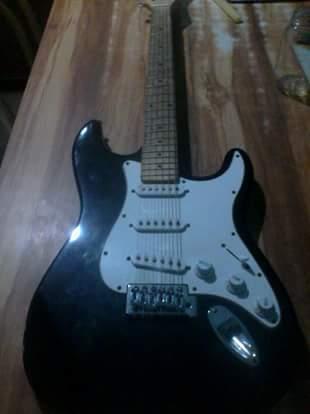 Guitarra Electrica D'André Stratocaster con cuerdas Ernie Ball Super Slinky