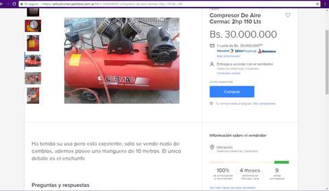 Compresor De Aire Cermac 2hp 110 Lts