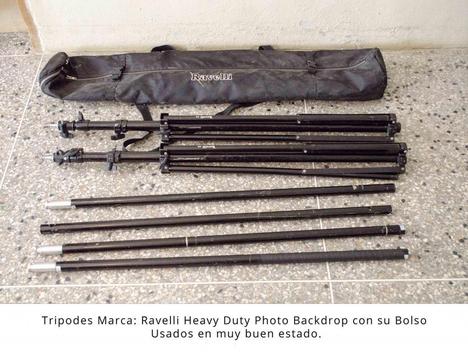 Tripodes para fondo fotografico marca Ravelli 4x6 metros heavy duty usados