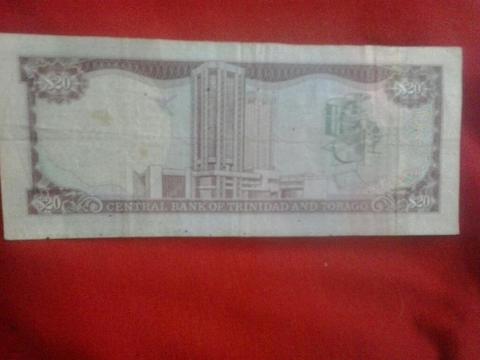 Billete De Colección De 20 dol Trinidad Y Tobago