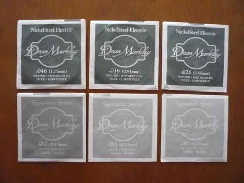Cuerdas para Guitarra Eléctrica, Dean Markley, Ernie Ball y D´Addario