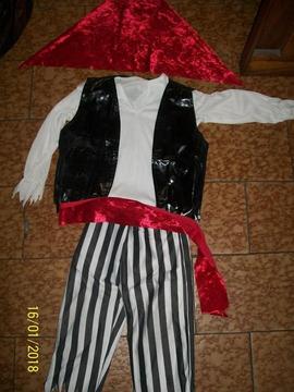 Disfraz de Pirata Halloween/carnaval talla 8 para niño