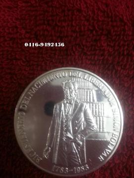remato moneda plata bicentenario libertador