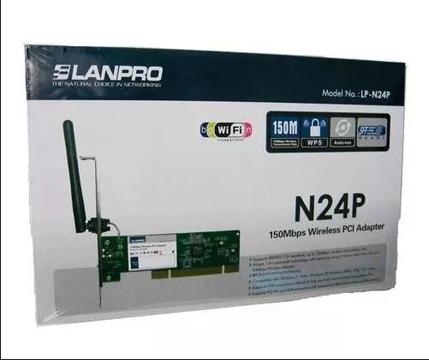 Vendo Tarjeta PCI Adaptador Red Inalámbrica Wifi WPS 150 Mbps LANPRO N24P
