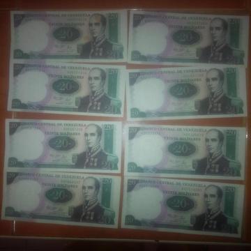 vendo billetes antiguos de bs 20, conmemorativo .1987