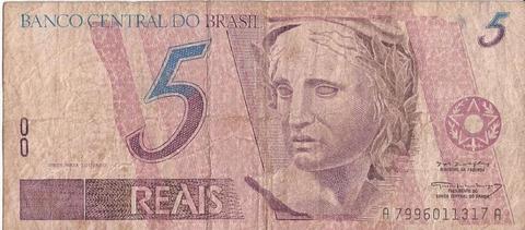 Billete de 5 Reales Republica de Brasil Solo para Conocedores Coleccionistas