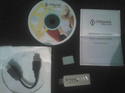 Adaptador inalambrico advantek USB 802.11g, 54 Mbps