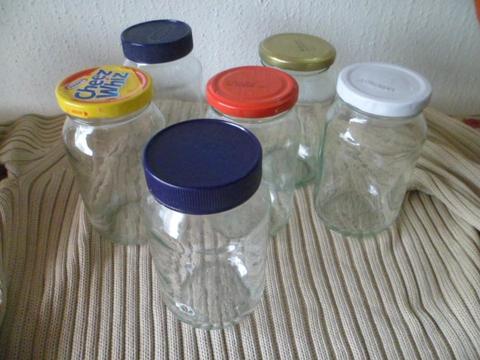 envases reciclados de vidrio de 500 cc con tapa plastica o de metal