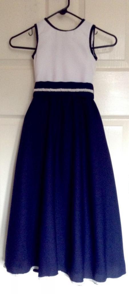Vestido Azul Largo Para Niña Talla 56, Delicado Y Elegante