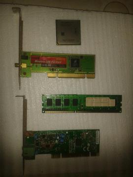 tarjeta RAM PCI RED LAM PROCESADOR y otros accesorios Usados