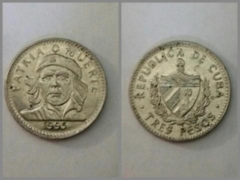 Moneda Cubana de 3 Pesos Che Guevara