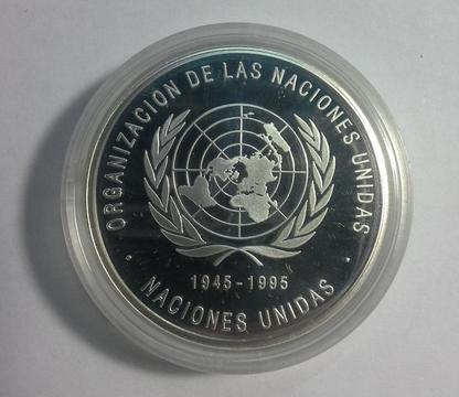 Moneda De Plata Conmemorativa 50 Años De Las Naciones Unidas