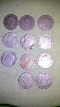 Monedas De Plata 25 Centimos Años 1944, 1945, 1946 Y 1948