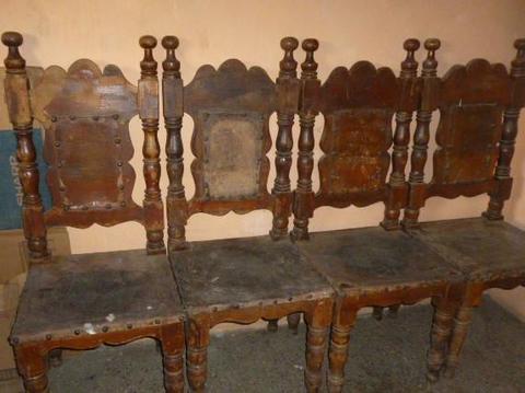 4 sillas coloniales para restaurar