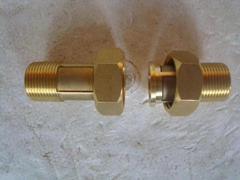 CUPLONES de bronce para MEDIDOR DE AGUA de 3/4 pulgadas