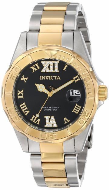 Reloj INVICTA dama modelo IN14351 serie ProDiver en acero 2 tonos con esfera negra NUEVO