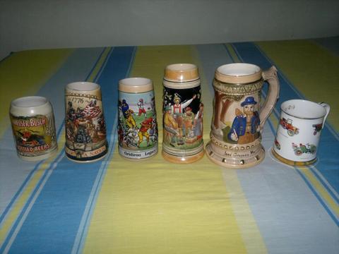 VENDO COLECCIÓN DE JARRAS DE CERVEZAS DE ALTO RELIEVE