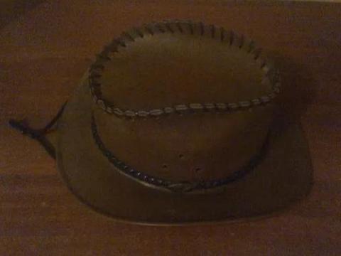 Sombrero 100 Cuero Vaquero Artesanal, Buen Estado Remate