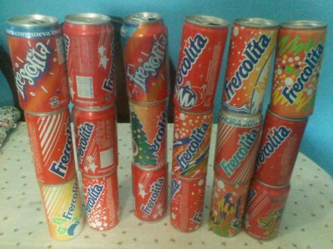 Se vende 18 latas de colección de FRESCOLITA ,, antiguas,,vacías