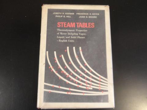 Termodinamica Steam Tables joseph H. Keenan, joan G. moore, Philip G. hill, Fredericick G. Keyes libro en Idioma Ingles