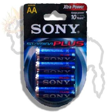 Paquete De 4 Pilas Doble Aa Sony Stamina Plus Envio Gratis