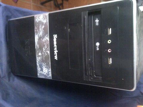 Case CPU con Fuente de Poder 400 w, Quemador DVD, Procesador AMD y Disco duro de 80 Gb