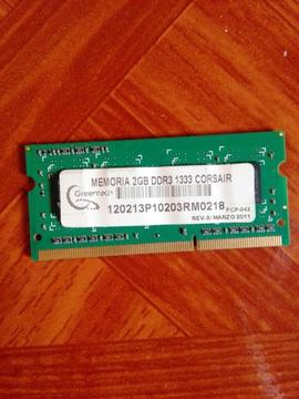 memoria de 2g DDR3 para lapto