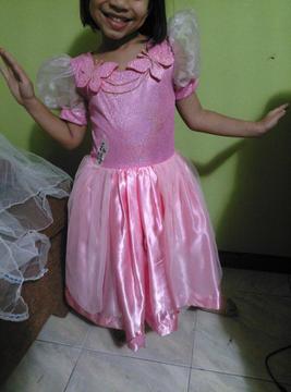 Disfraz para niña de princesa color rosado Talla 4 6