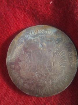 moneda de vzla de plata de 1889