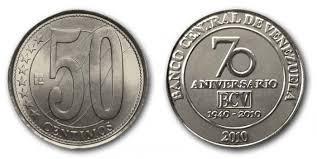 Monedas de 50 70 aniversario del Banco de Venezuela