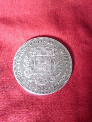 Vendo Moneda Antigua 5 Bolívares Plata 1936 Fuerte Lei 900